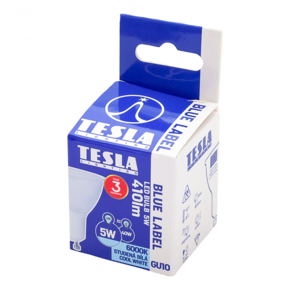 Tesla - LED izzó, GU10, 7W, 230V, 560lm, 3000K, 100° termék 2. képe