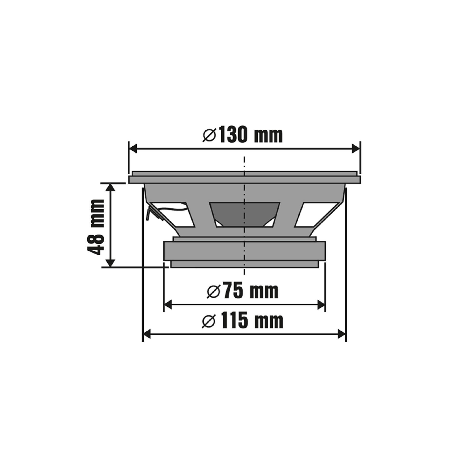 SAL BK 130 autóhangszóró pár, 130 mm, dupla kónusz, 2 x 50 Wmax, 4 Ohm, 50 - 19.000 Hz, 86 dB, PEI magas tölcsér, cellulóz mélyközép kónusz termék 2. képe