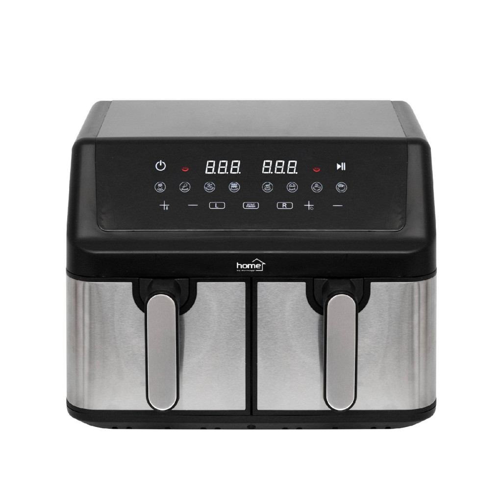 HOME HGAF29 duplakosaras forrólevegős sütő, 2 x 4,5L, 2000 W, digitális vezérlés, 8 féle üzemmód termék 2. képe