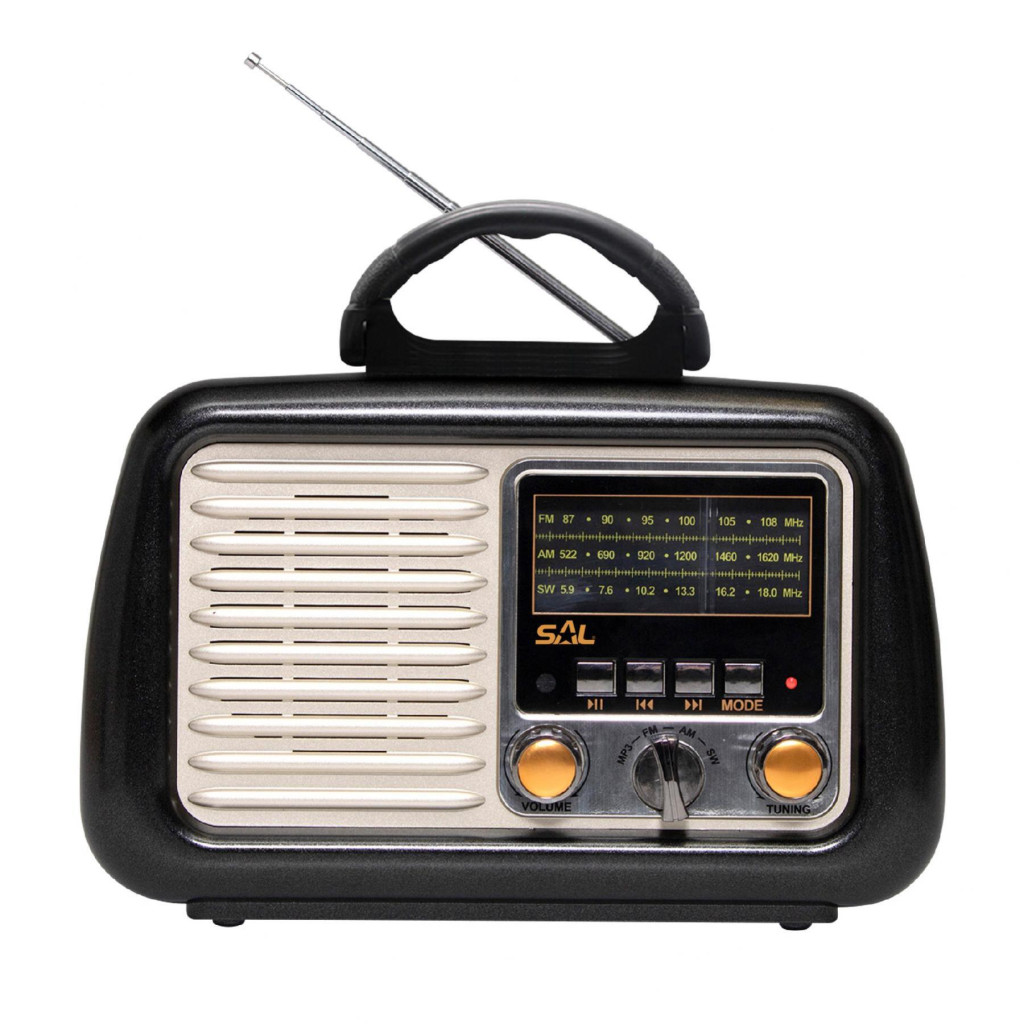 SAL RRT 2B retro táskarádió, multimédia lejátszó, 4 in 1, BT, USB/MicroSD, FM rádió, AUX, ~20 óra üzemidő termék 2. képe