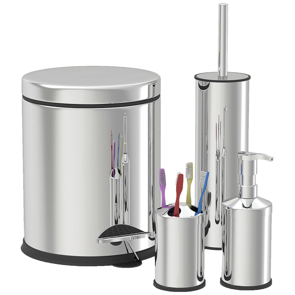 Zilan ZLN4605 Fürdőszoba készlet, 4 darabos, inox akciós termékkép 1