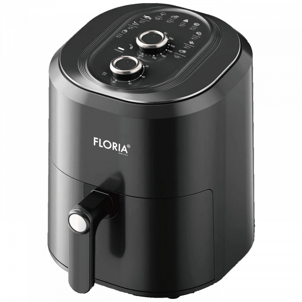 Floria ZLN8009 Forrólevegős sütő, air fryer, 1360W, 6L - fekete akciós termékkép 1