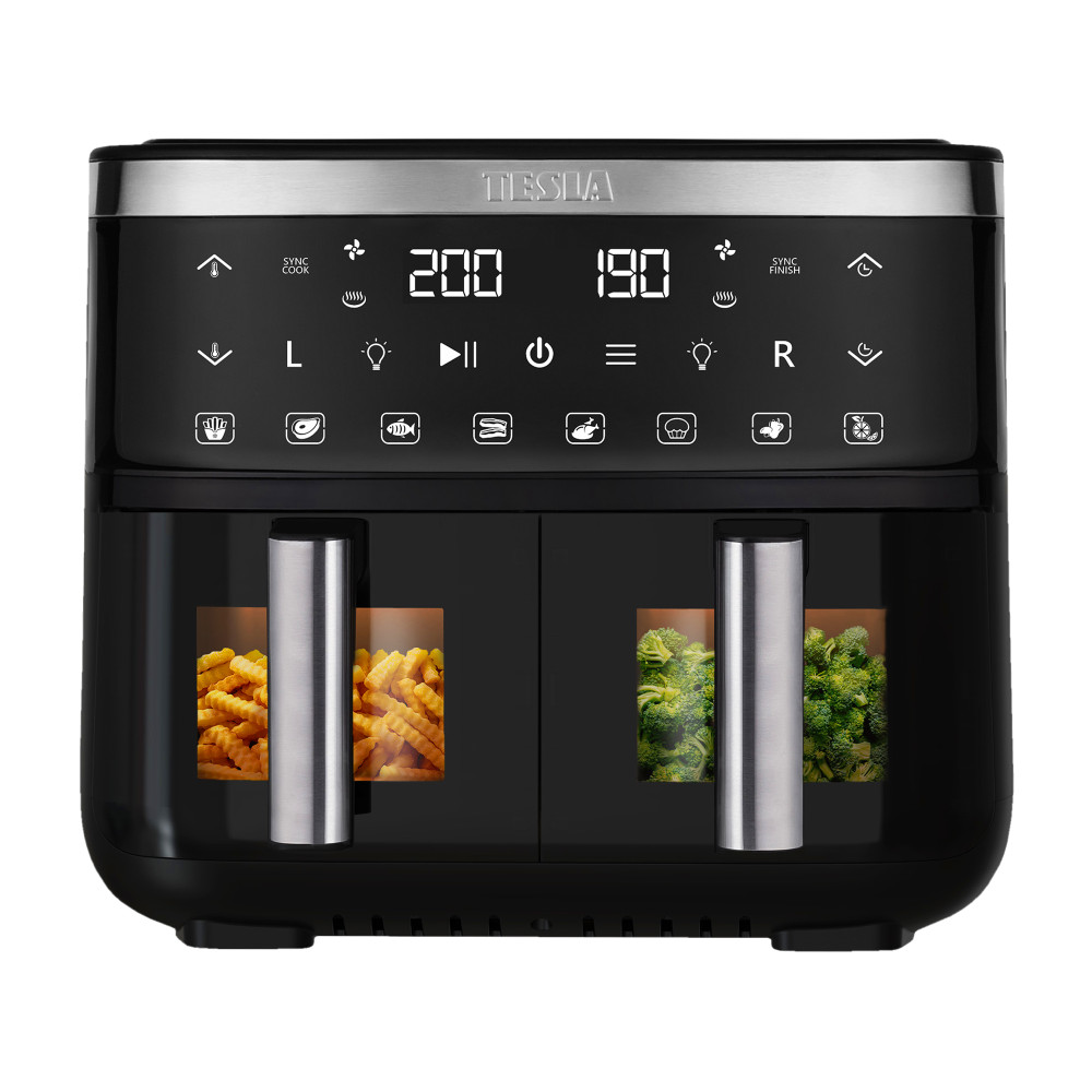 TESLA Aircook Q450 XXL DualZone digitális forró levegő sütő, 7,6L akciós termékkép 1