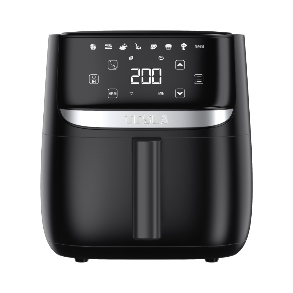TESLA AirCook Q55 XL többfunkciós digitális forró levegős sütő (fekete színű) akciós termékkép 1