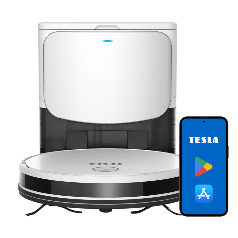 TESLA RoboStar iQ400 Plus robotporszívó automata ürítővel, fehér akciós termékkép 1