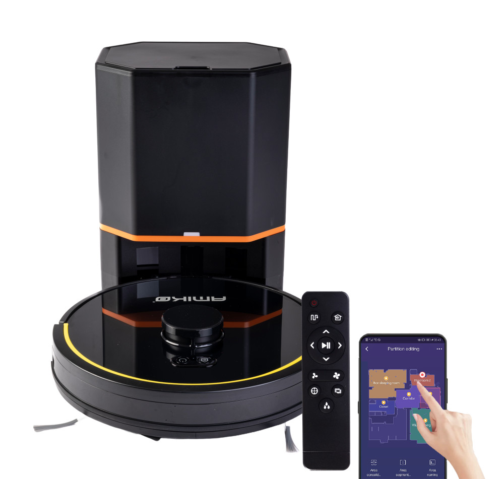 Amiko RV1000 Intelligens robotporszívó UV sterilizáló, öntisztító, 3L porgyűjtő tartály, lézer navigáció, Wi-Fi vezérlés, 5000 Pa szívóerő akciós termékkép 1