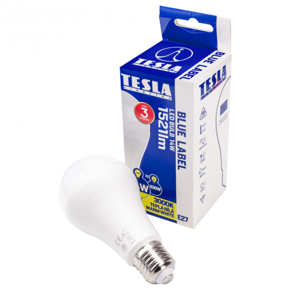 Tesla - LED izzó, E27, 14W, 230V, 1521lm, 3000K, 220° akciós termékkép 1