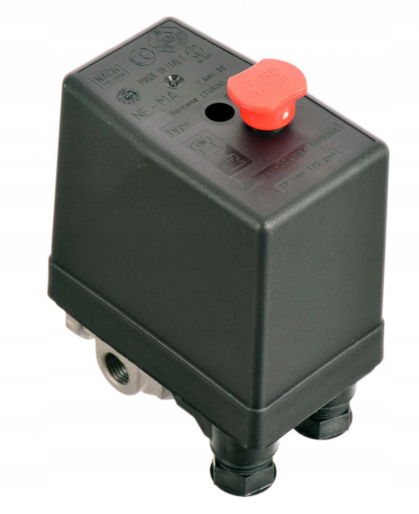 Nyomáskapcsoló nagy kompresszorokhoz, 400V 20A, 3/8
